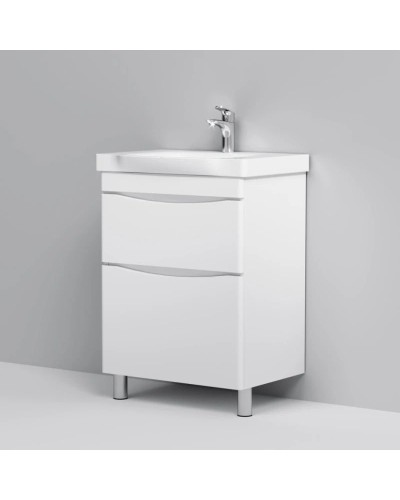 Комплект мебели белый глянец 65 см Am.Pm Like M80FSX0652WG + M80WCC0652WG + M80MPL0651WG