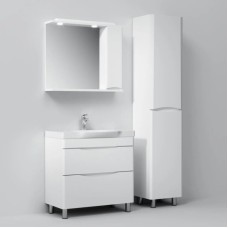 Комплект мебели белый глянец 80 см Am.Pm Like M80FSX0802WG + M80WCC0802WG + M80MPR0801WG