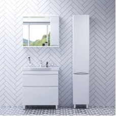 Комплект мебели белый глянец 80 см Am.Pm Like M80FSX0802WG + M80WCC0802WG + M80MPR0801WG