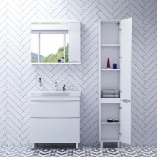 Комплект мебели белый глянец 80 см Am.Pm Like M80FSX0802WG + M80WCC0802WG + M80MPR0801WG