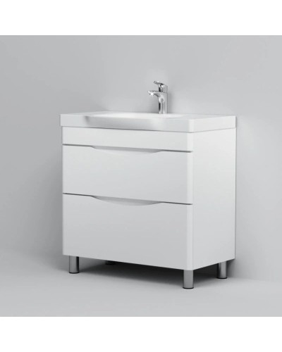 Комплект мебели белый глянец 80 см Am.Pm Like M80FSX0802WG + M80WCC0802WG + M80MPR0801WG