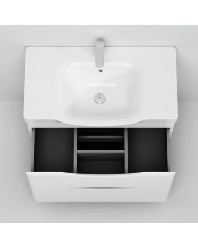 Комплект мебели белый глянец 80 см Am.Pm Like M80FSX0802WG + M80WCC0802WG + M80MPR0801WG