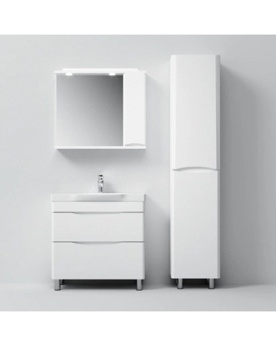 Комплект мебели белый глянец 80 см Am.Pm Like M80FSX0802WG + M80WCC0802WG + M80MPR0801WG