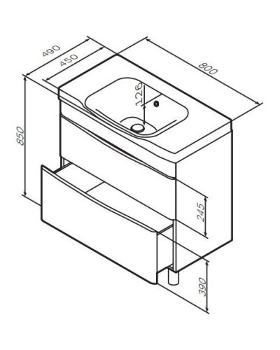 Комплект мебели белый глянец 80 см Am.Pm Like M80FSX0802WG + M80WCC0802WG + M80MPL0801WG
