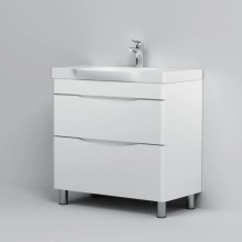 Комплект мебели белый глянец 80 см Am.Pm Like M80FSX0802WG + M80WCC0802WG + M80MPL0801WG