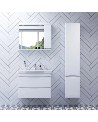 Комплект мебели белый глянец 80 см Am.Pm Like M80FHX0802WG + M80WCC0802WG + M80MPR0801WG