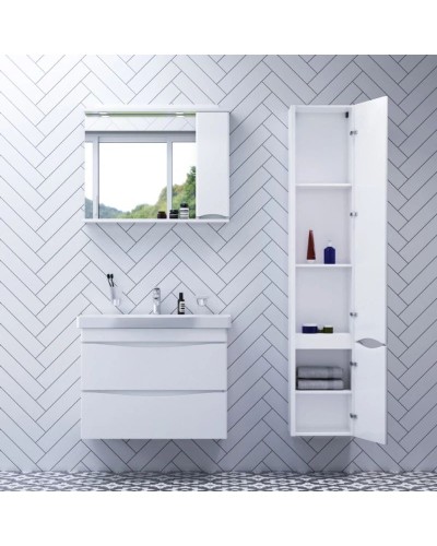 Комплект мебели белый глянец 80 см Am.Pm Like M80FHX0802WG + M80WCC0802WG + M80MPR0801WG