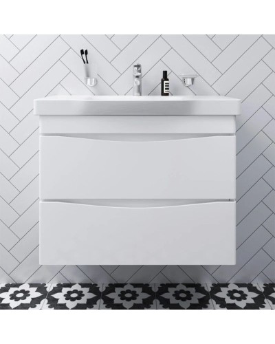 Комплект мебели белый глянец 80 см Am.Pm Like M80FHX0802WG + M80WCC0802WG + M80MPR0801WG