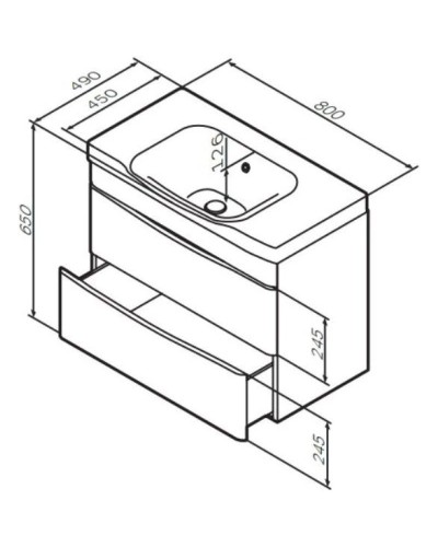 Комплект мебели белый глянец 80 см Am.Pm Like M80FHX0802WG + M80WCC0802WG + M80MPL0801WG