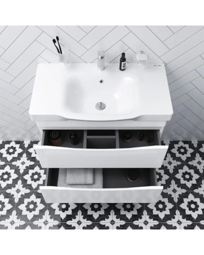 Комплект мебели белый глянец 80 см Am.Pm Like M80FHX0802WG + M80WCC0802WG + M80MPL0801WG