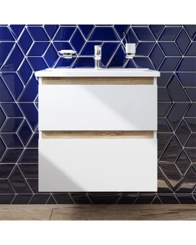 Комплект мебели белый глянец 65 см Am.Pm X-Joy M85AFHX0652WG + M85AWCC0652WG + M91AMOX0653WG