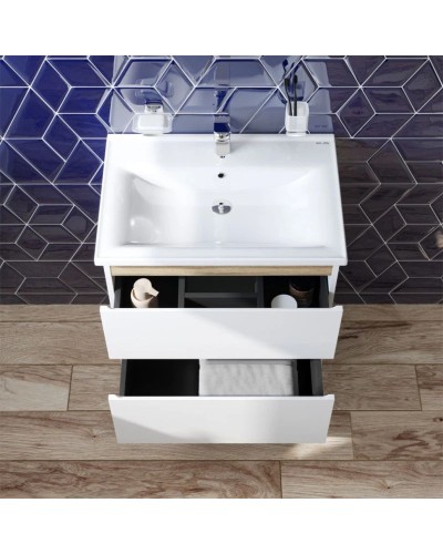 Комплект мебели белый глянец 65 см Am.Pm X-Joy M85AFHX0652WG + M85AWCC0652WG + M91AMOX0653WG