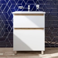 Комплект мебели белый глянец 65 см Am.Pm X-Joy M85AFSX0652WG + M85AWCC0652WG + M91AMOX0653WG