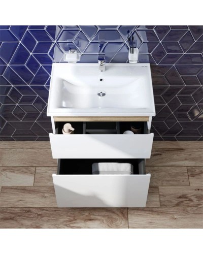 Комплект мебели белый глянец 65 см Am.Pm X-Joy M85AFSX0652WG + M85AWCC0652WG + M91AMOX0653WG