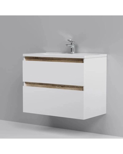 Комплект мебели белый глянец 80 см Am.Pm X-Joy M85AFHX0802WG + M85AWCC0802WG + M91AMOX0803WG