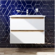 Комплект мебели белый глянец 80 см Am.Pm X-Joy M85AFHX0802WG + M85AWCC0802WG + M91AMOX0803WG