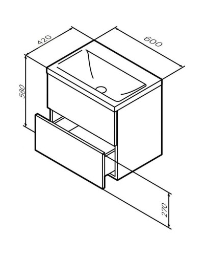 Комплект мебели графит матовый 65 см Am.Pm Gem M90FHX06022GM + M90WCC0602WG + M91AMOX0651WG
