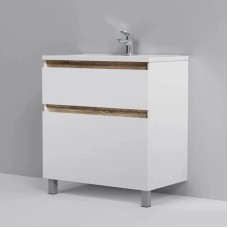 Комплект мебели белый глянец 80 см Am.Pm X-Joy M85AFSX0802WG + M85AWCC0802WG + M91AMOX0803WG