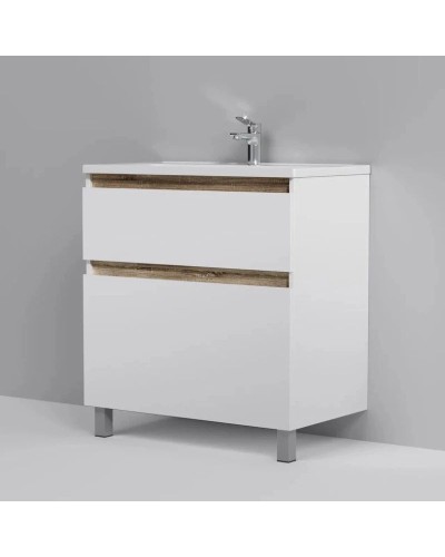 Комплект мебели белый глянец 80 см Am.Pm X-Joy M85AFSX0802WG + M85AWCC0802WG + M91AMOX0803WG