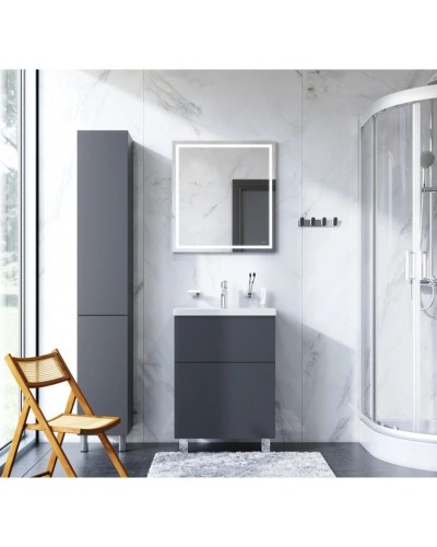 Комплект мебели графит матовый 65 см Am.Pm Gem M90FSX06022GM32 + M90WCC0602WG + M91AMOX0651WG