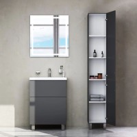 Комплект мебели графит матовый 65 см Am.Pm Gem M90FSX06022GM32 + M90WCC0602WG + M91AMOX0651WG