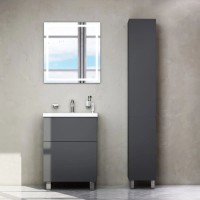 Комплект мебели графит матовый 65 см Am.Pm Gem M90FSX06022GM32 + M90WCC0602WG + M91AMOX0651WG