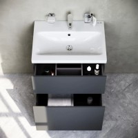 Комплект мебели графит матовый 61 см Am.Pm Gem M90FSX06022GM32 + M90WCC0602WG + M91AMOX0551WG