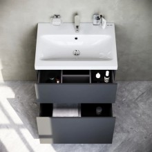 Комплект мебели графит матовый 61 см Am.Pm Gem M90FSX06022GM32 + M90WCC0602WG + M91AMOX0551WG