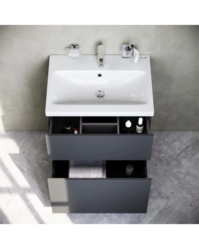 Комплект мебели графит матовый 61 см Am.Pm Gem M90FSX06022GM32 + M90WCC0602WG + M91AMOX0551WG