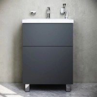 Комплект мебели графит матовый 61 см Am.Pm Gem M90FSX06022GM32 + M90WCC0602WG + M91AMOX0551WG