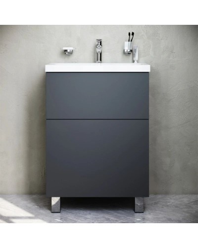 Комплект мебели графит матовый 61 см Am.Pm Gem M90FSX06022GM32 + M90WCC0602WG + M91AMOX0551WG