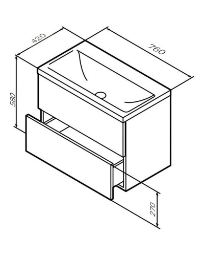 Комплект мебели графит матовый 80 см Am.Pm Gem M90FHX07522GM + M90WCC0752WG + M91AMOX0801WG
