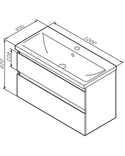 Комплект мебели белый глянец 100 см Am.Pm X-Joy M85AFHX1002WG + M85AWCC1002WG + M91AMOX1003WG