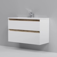 Комплект мебели белый глянец 100 см Am.Pm X-Joy M85AFHX1002WG + M85AWCC1002WG + M91AMOX1003WG