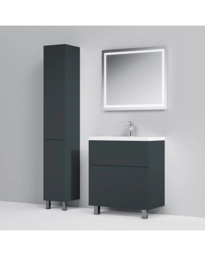 Комплект мебели графит матовый 80 см Am.Pm Gem M90FSX07522GM32 + M90WCC0752WG + M91AMOX0801WG