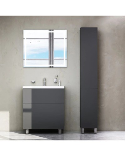 Комплект мебели графит матовый 80 см Am.Pm Gem M90FSX07522GM32 + M90WCC0752WG + M91AMOX0801WG