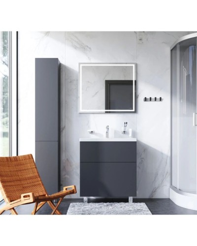 Комплект мебели графит матовый 80 см Am.Pm Gem M90FSX07522GM32 + M90WCC0752WG + M91AMOX0801WG