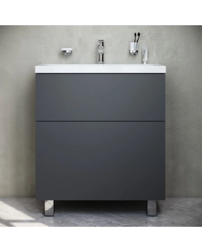 Комплект мебели графит матовый 80 см Am.Pm Gem M90FSX07522GM32 + M90WCC0752WG + M91AMOX0801WG