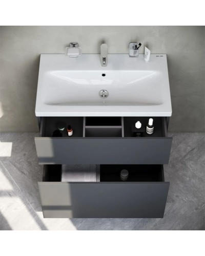 Комплект мебели графит матовый 80 см Am.Pm Gem M90FSX07522GM32 + M90WCC0752WG + M91AMOX0801WG