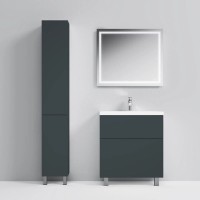 Комплект мебели графит матовый 80 см Am.Pm Gem M90FSX07522GM32 + M90WCC0752WG + M91AMOX0801WG