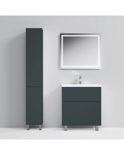 Комплект мебели графит матовый 80 см Am.Pm Gem M90FSX07522GM32 + M90WCC0752WG + M91AMOX0801WG