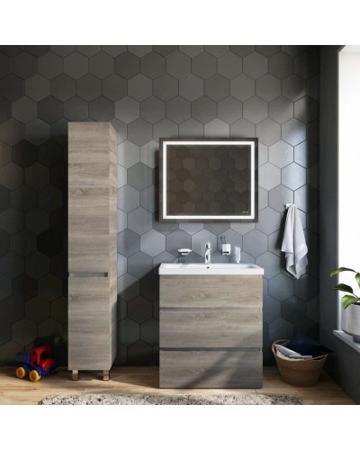 Комплект мебели светлый дуб 80 см Am.Pm Gem M91FSX0752OF + M90WCC0752WG + M91AMOX0801WG