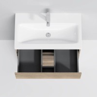 Комплект мебели светлый дуб 80 см Am.Pm Gem M91FSX0752OF + M90WCC0752WG + M91AMOX0801WG