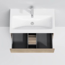 Комплект мебели светлый дуб 80 см Am.Pm Gem M91FSX0752OF + M90WCC0752WG + M91AMOX0801WG