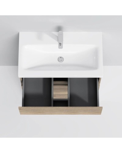 Комплект мебели светлый дуб 80 см Am.Pm Gem M91FSX0752OF + M90WCC0752WG + M91AMOX0801WG