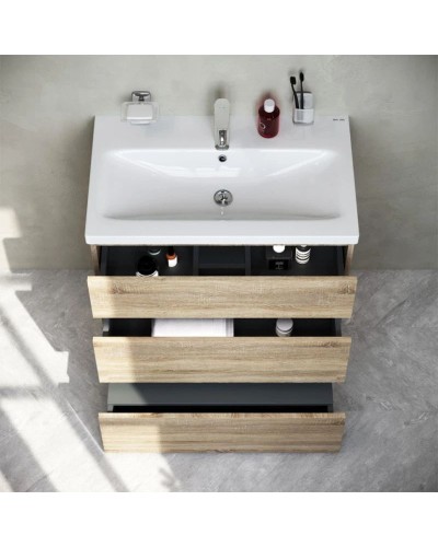 Комплект мебели светлый дуб 80 см Am.Pm Gem M91FSX0752OF + M90WCC0752WG + M91AMOX0801WG