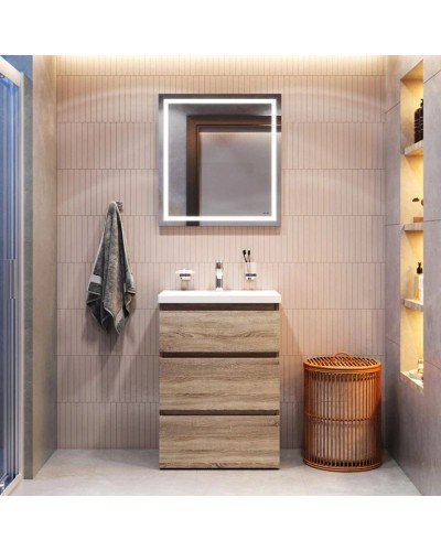 Комплект мебели светлый дуб 65 см Am.Pm Gem M91FSX0602OF + M90WCC0602WG + M91AMOX0651WG