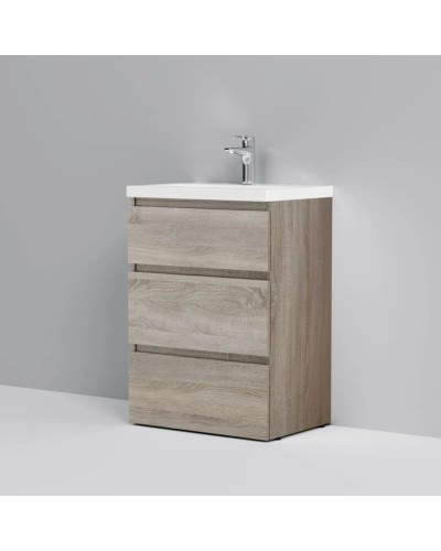 Комплект мебели светлый дуб 65 см Am.Pm Gem M91FSX0602OF + M90WCC0602WG + M91AMOX0651WG