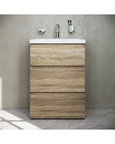 Комплект мебели светлый дуб 65 см Am.Pm Gem M91FSX0602OF + M90WCC0602WG + M91AMOX0651WG