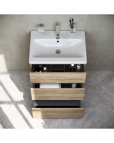 Комплект мебели светлый дуб 65 см Am.Pm Gem M91FSX0602OF + M90WCC0602WG + M91AMOX0651WG